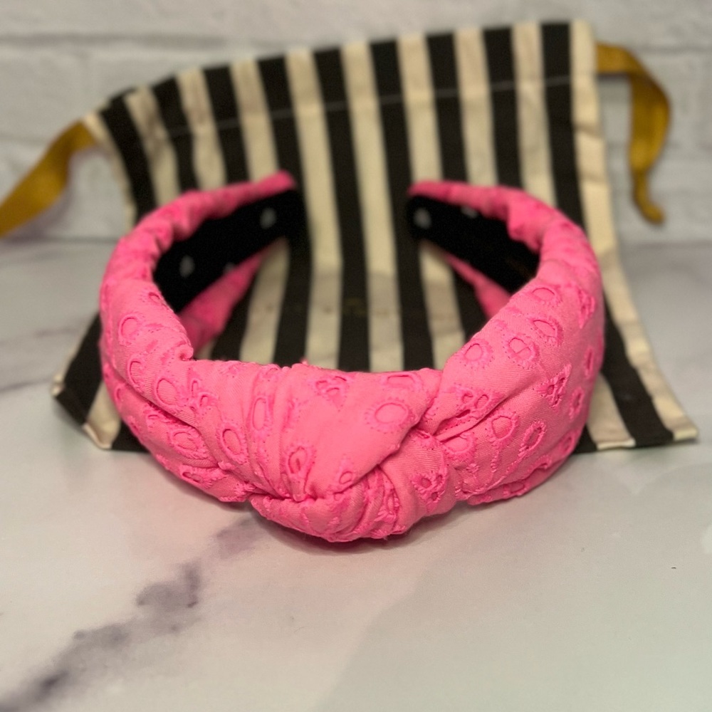 Lilli Pulitzer x Lele Sadoughi Neon Pink Eyelet Headband